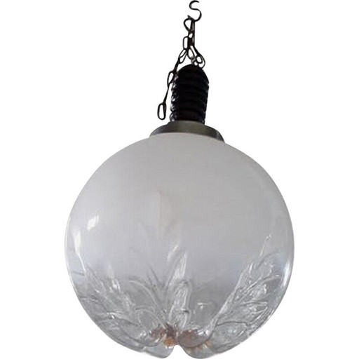 Suspension globe en verre de Murano du milieu du siècle par Mazzega, 1960s