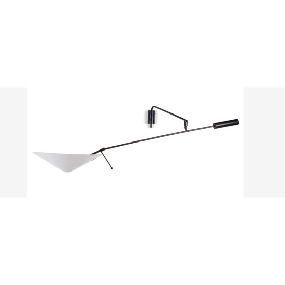 Image 1 of Lampe murale vintage 242 P en métal tubulaire et laiton par Robert Mathieu, 1960