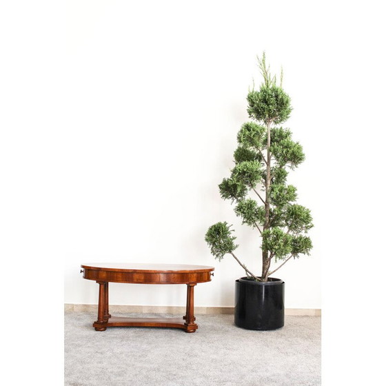 Image 1 of Table basse vintage avec 2 tiroirs latéraux en bois de noyer, Italie 1940