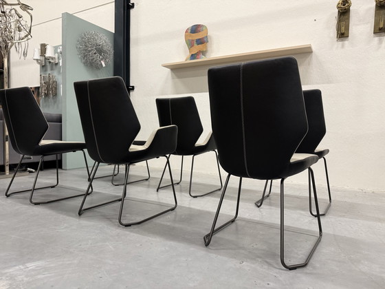 Image 1 of 6 New Leolux Mime Dining Chair Black Chuchubi Leather