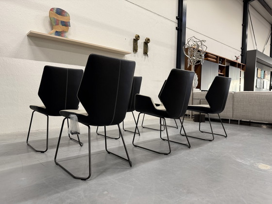 Image 1 of 6 New Leolux Mime Dining Chair Black Chuchubi Leather