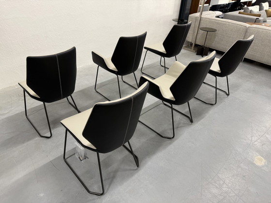 Image 1 of 6 New Leolux Mime Dining Chair Black Chuchubi Leather