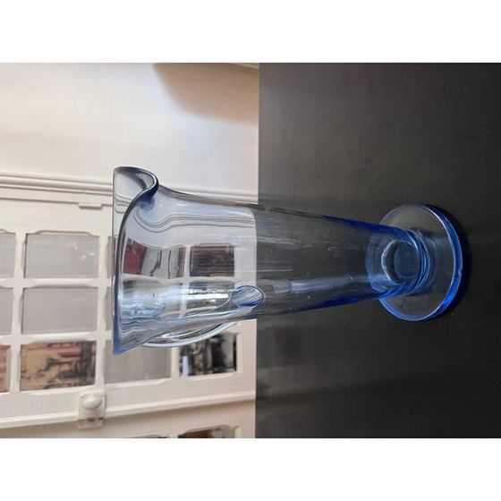 Image 1 of Pichet vintage en verre bleu, 1950