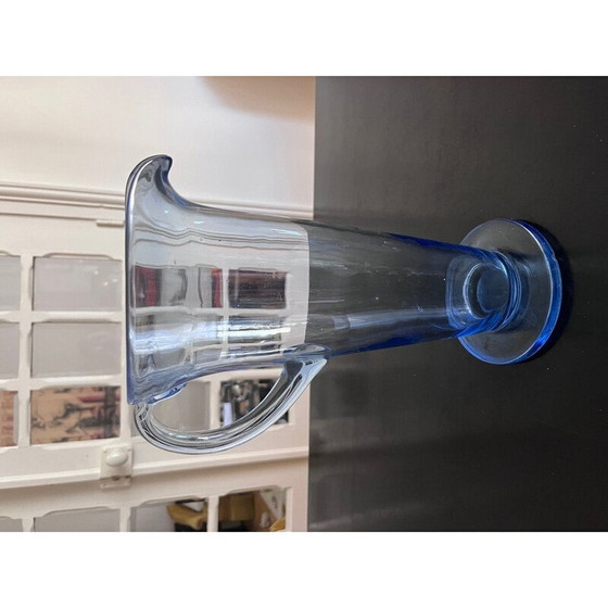 Image 1 of Pichet vintage en verre bleu, 1950