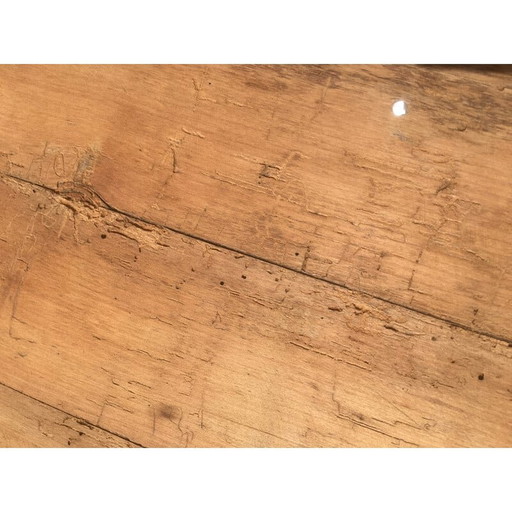 Table de ferme vintage en hêtre et cerisier