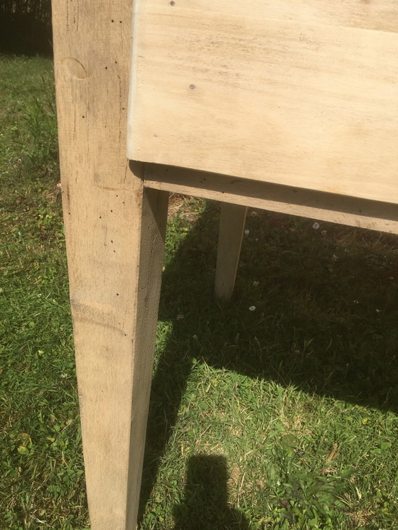 Image 1 of Table de ferme vintage en hêtre et cerisier