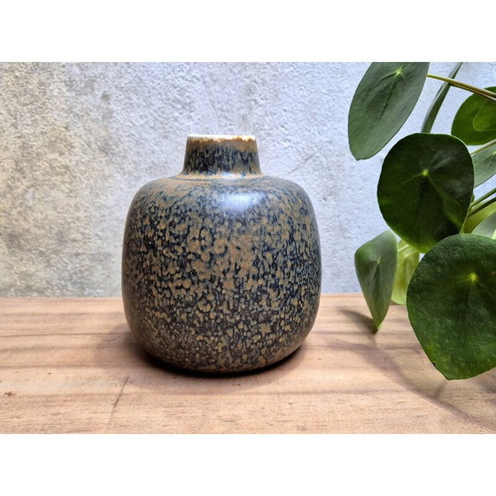 Image 1 of Vase vintage en grès brun Ced par Carl Harry Stålhane pour Rörstrand Suède
