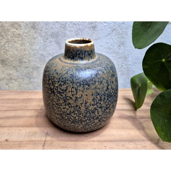 Image 1 of Vase vintage en grès brun Ced par Carl Harry Stålhane pour Rörstrand Suède