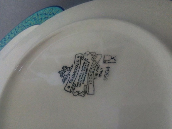 Image 1 of 4X Rare Pagnossin Postmodern/Memphis Milano Design Plates 1980's