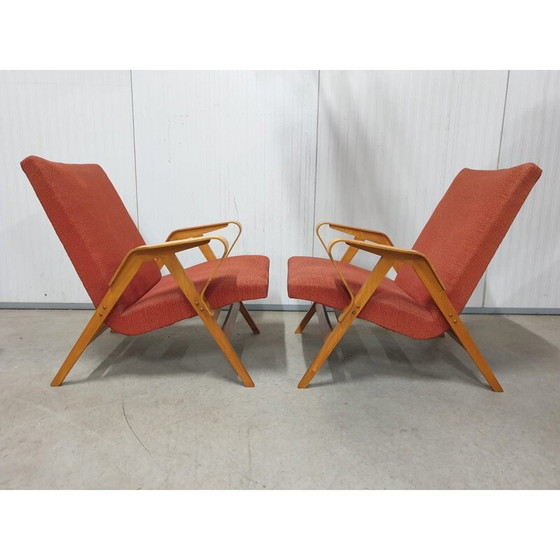 Image 1 of Paire de fauteuils vintage en bois courbé de František Jirák pour Tatra Nabytok, Tchécoslovaquie 1970