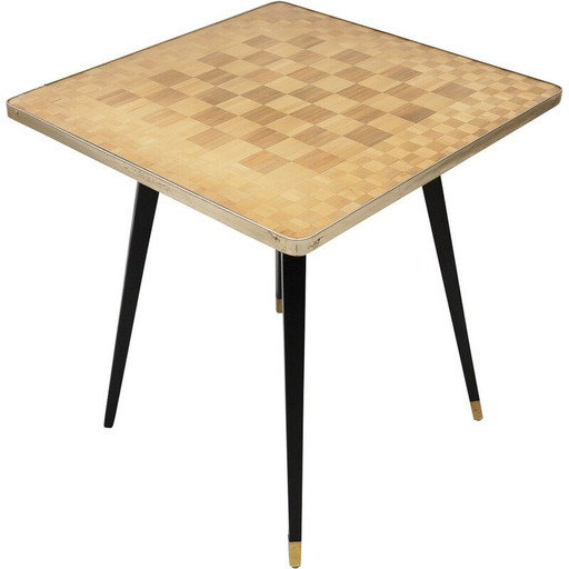 Table de jeu moderne en laiton, Italie 1950