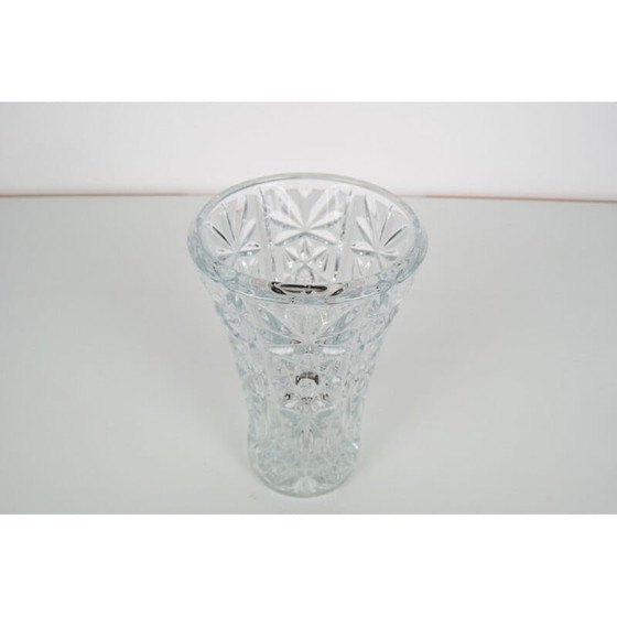 Image 1 of Vase vintage en cristal, Tchécoslovaquie 1950