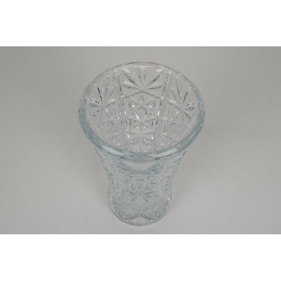 Image 1 of Vase vintage en cristal, Tchécoslovaquie 1950