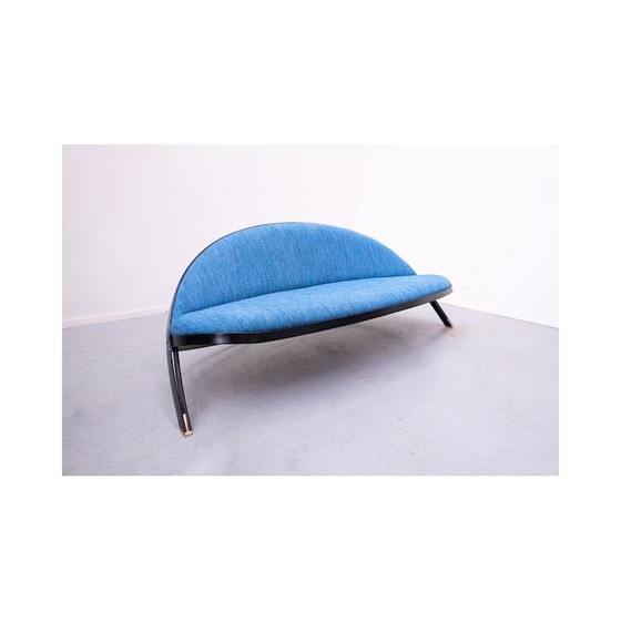 Image 1 of Canapé italien bleu "Saturno" du milieu du siècle dernier par Gastone Rinaldi pour Rima, 1957