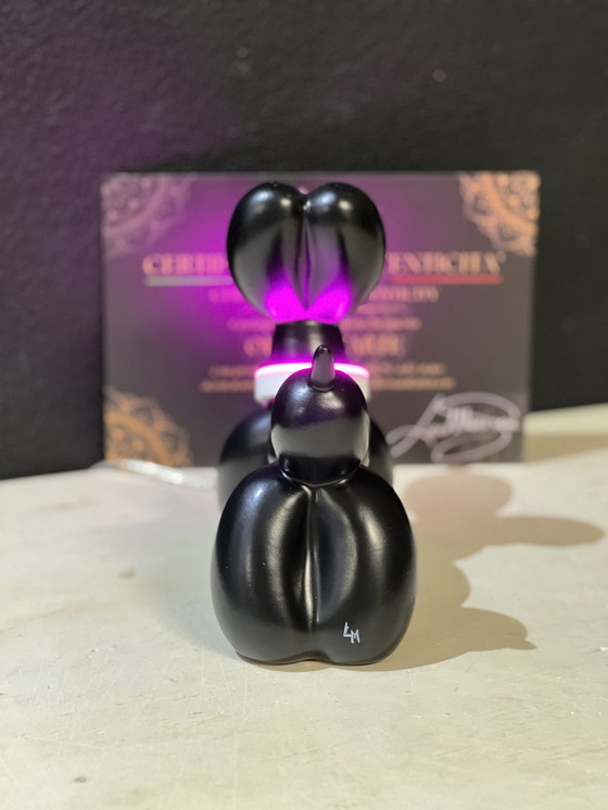 Image 1 of Chien Ballon Noir Purple Ring Led Lamp Home Decore