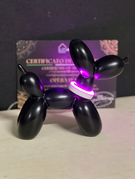 Image 1 of Chien Ballon Noir Purple Ring Led Lamp Home Decore