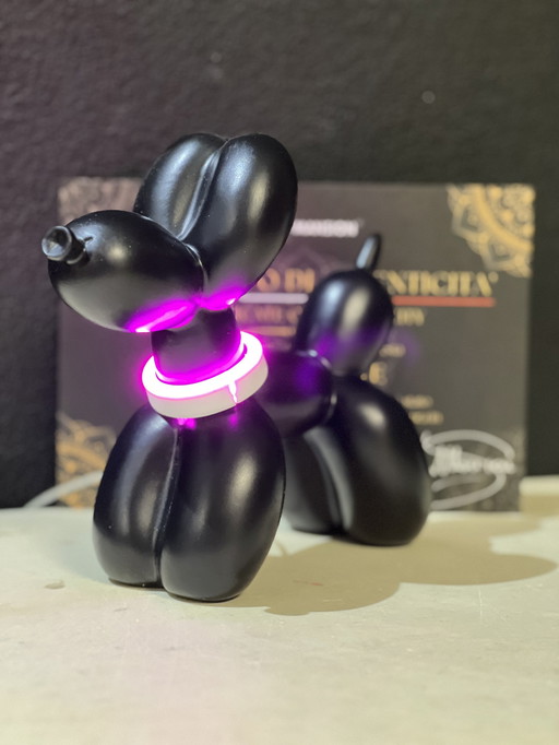 Chien Ballon Noir Purple Ring Led Lamp Home Decore