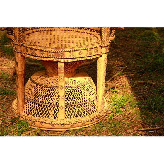 Image 1 of Chaise Vintage Emmanuelle Peacock Italie 1970