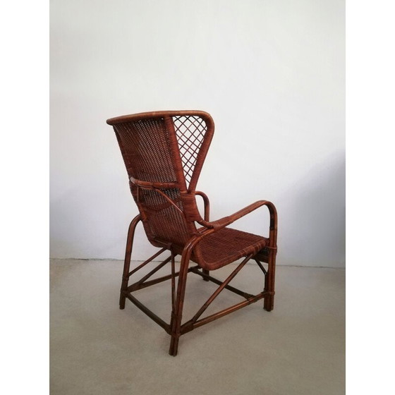 Image 1 of Fauteuil vintage en osier par Eugenia Alberti Reggio pour Ciceri, 1950s