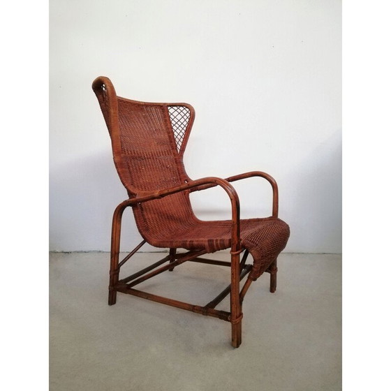 Image 1 of Fauteuil vintage en osier par Eugenia Alberti Reggio pour Ciceri, 1950s