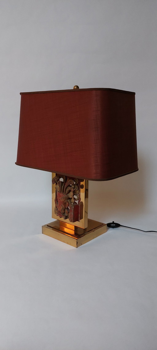 Lampe à poser en laiton Mid Century