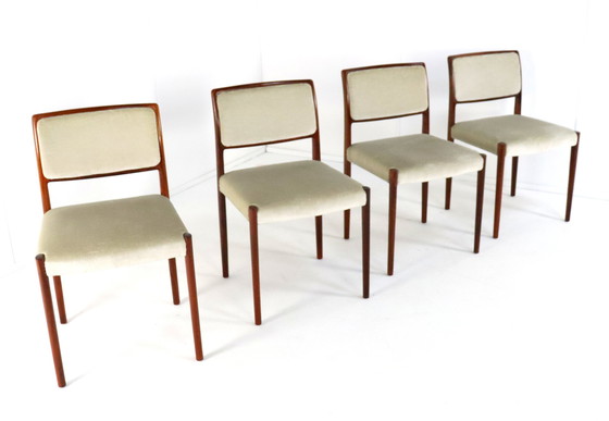 Image 1 of Ensemble de 4 chaises Niels O Möller modèle 80 en bois de rose vintage