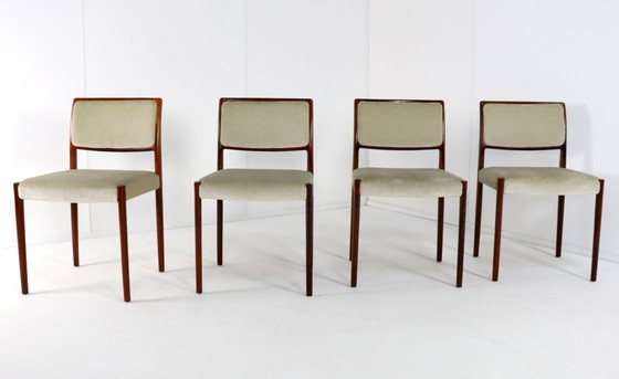 Image 1 of Ensemble de 4 chaises Niels O Möller modèle 80 en bois de rose vintage