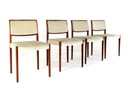 Ensemble de 4 chaises Niels O Möller modèle 80 en bois de rose vintage