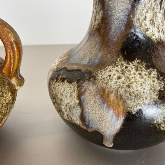 Image 1 of Paire de vases en poterie "Multi-Color" de Scheurich, Allemagne, années 1970