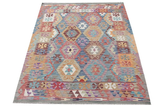 Kilim afghan tissé à la main - Nouveau - 201 X 159 cm