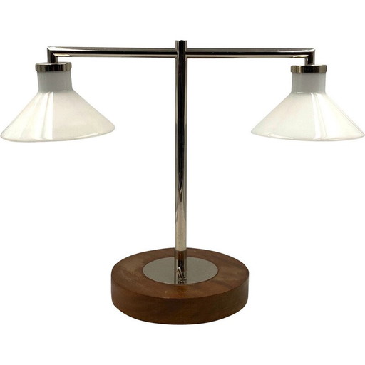 Lampe de table vintage en bois, Europe 1950
