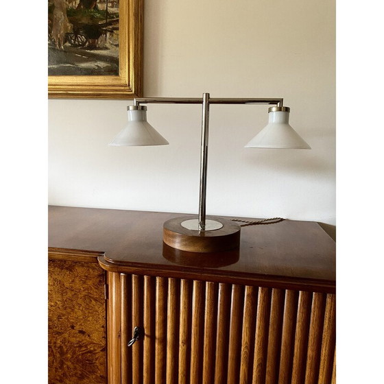 Image 1 of Lampe de table vintage en bois, Europe 1950