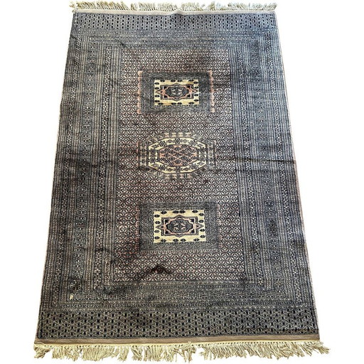 Tapis oriental vintage en laine et soie, Pakistan 1970