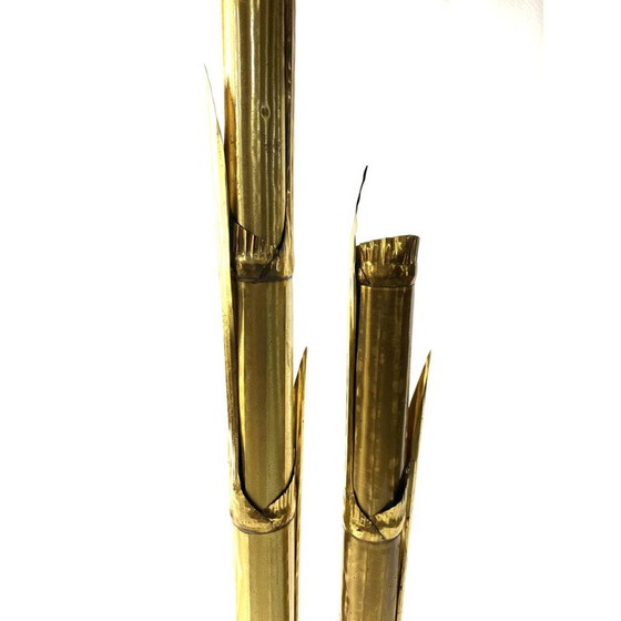 Image 1 of Paire de lampadaires vintage en laiton par Tommaso Barbi, 1970