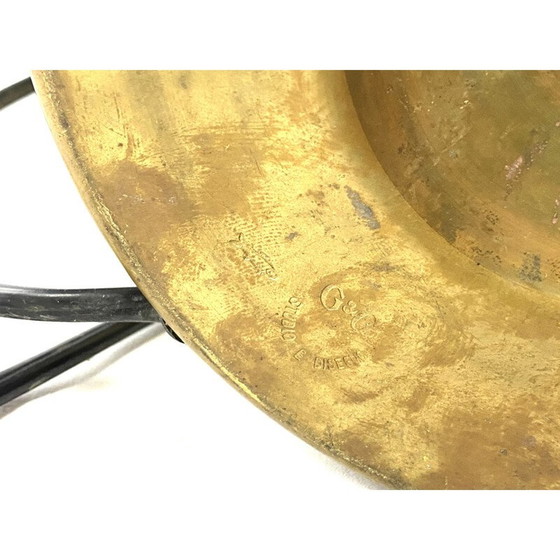Image 1 of Paire de lampadaires vintage en laiton par Tommaso Barbi, 1970