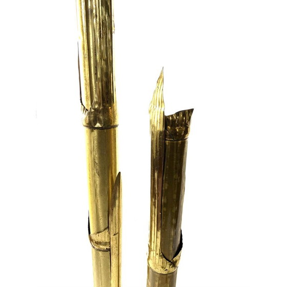 Image 1 of Paire de lampadaires vintage en laiton par Tommaso Barbi, 1970