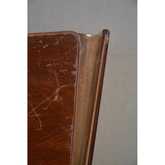 Image 1 of Corbeille à papier vintage en bois et cuivre, 1930