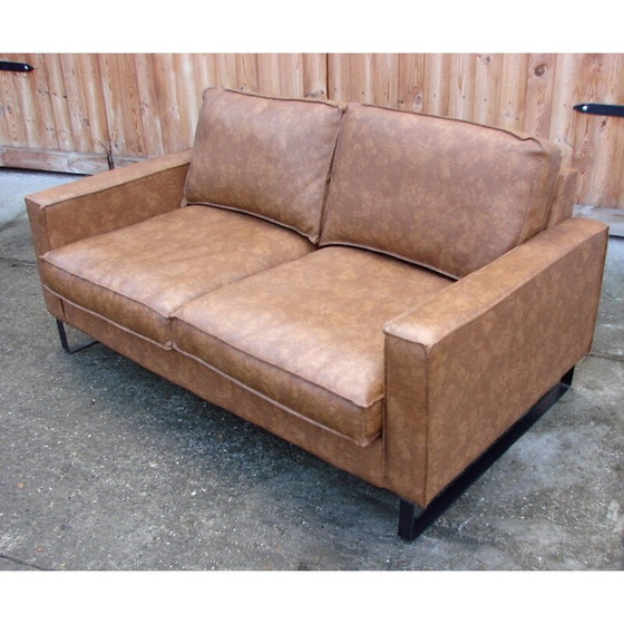 Image 1 of Canapé en cuir vintage moderniste, années 1980