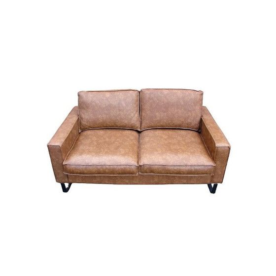 Image 1 of Canapé en cuir vintage moderniste, années 1980