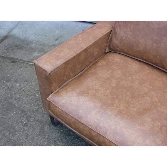 Image 1 of Canapé en cuir vintage moderniste, années 1980