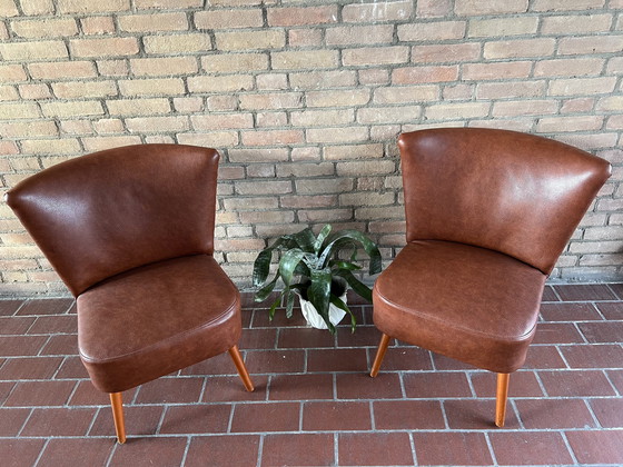 Image 1 of 2x Chaises Cocktail Mid Century