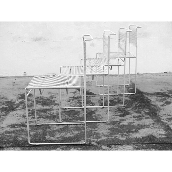 Image 1 of Ensemble de 4 chaises Spaghetti vintage en acier par Giandomenico Belotti pour Fly Line, 1970