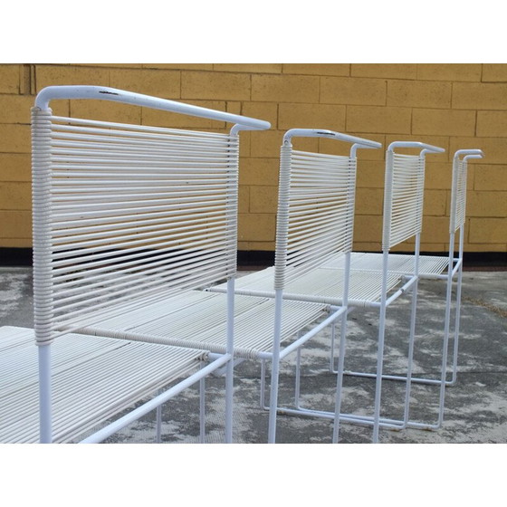 Image 1 of Ensemble de 4 chaises Spaghetti vintage en acier par Giandomenico Belotti pour Fly Line, 1970