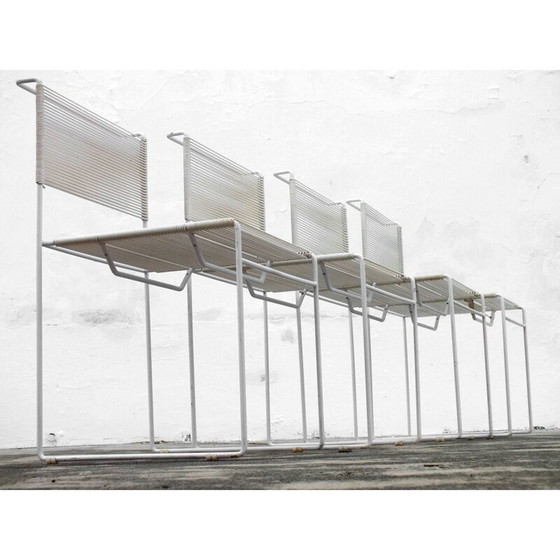 Image 1 of Ensemble de 4 chaises Spaghetti vintage en acier par Giandomenico Belotti pour Fly Line, 1970