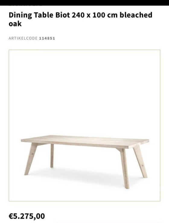 Image 1 of Eichholtz Table Biot Chêne clair