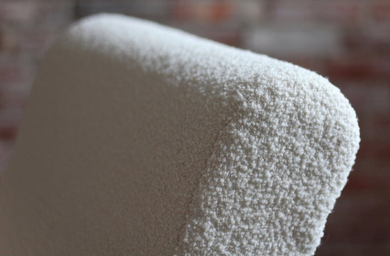 Image 1 of Chaise à bascule vintage, Tchécoslovaquie, 1950S, Reupholstered In Charcoal Grey Boucle