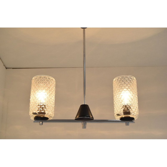 Image 1 of Lustre vintage en verre et plastique par Lidokov, Tchécoslovaquie 1970
