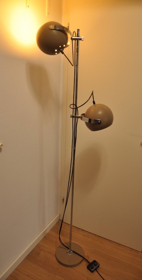 Image 1 of Lampe Herda Double Boule Beige/Sable