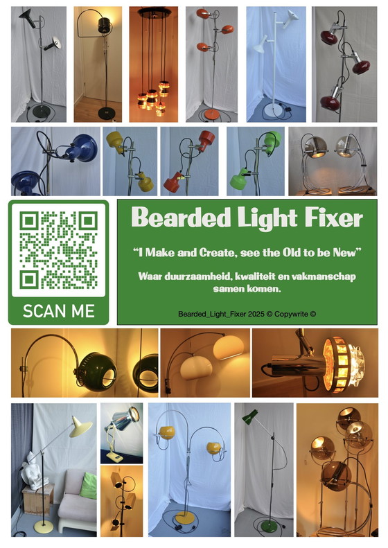 Image 1 of Lampe Herda Double Boule Beige/Sable