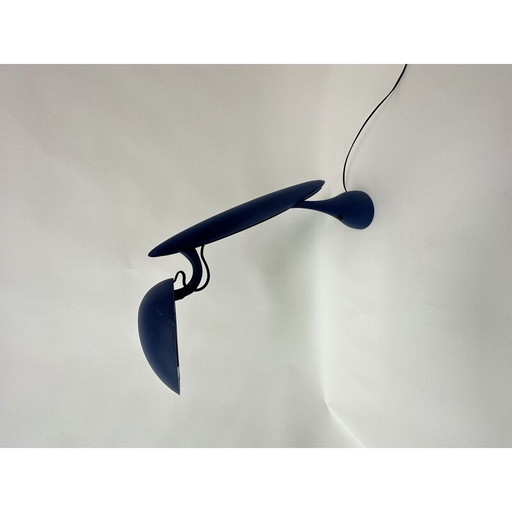 Lampe vintage en plastique bleu Heron par Isao Hosoe pour Luxo, Norvège 1980